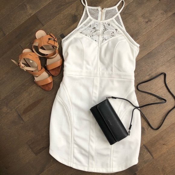 NWT White Lace Mini Dress - Picture 1 of 2